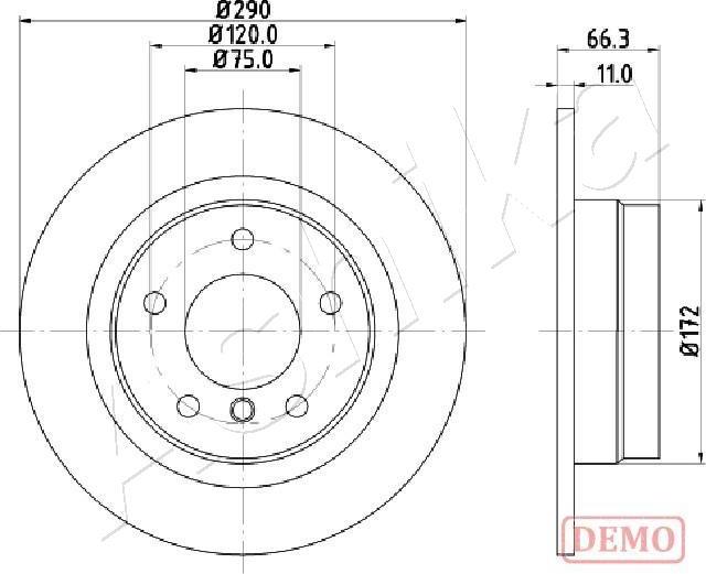 Ashika 61-00-0103C - Тормозной диск autospares.lv