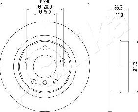 Ashika 61-00-0103 - Тормозной диск autospares.lv