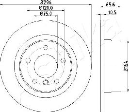 Ashika 61-00-0102 - Тормозной диск autospares.lv