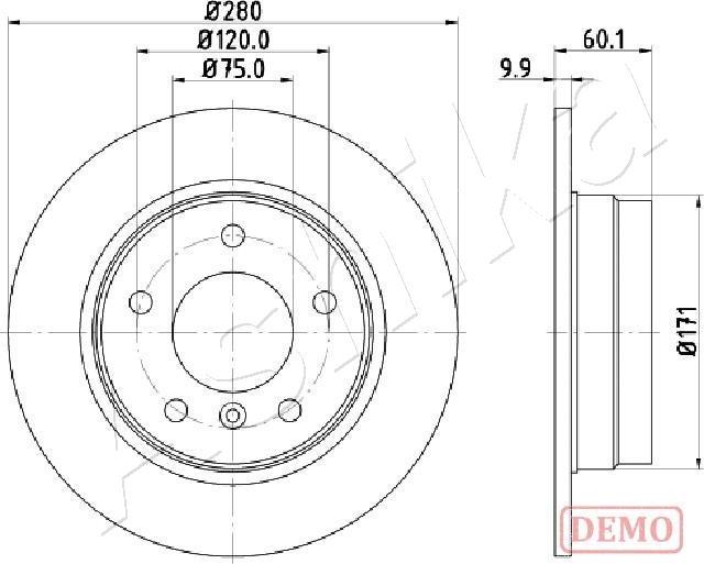 Ashika 61-00-0107C - Тормозной диск autospares.lv