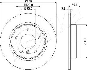 Ashika 61-00-0107 - Тормозной диск autospares.lv