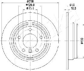 Ashika 61-00-0119 - Тормозной диск autospares.lv