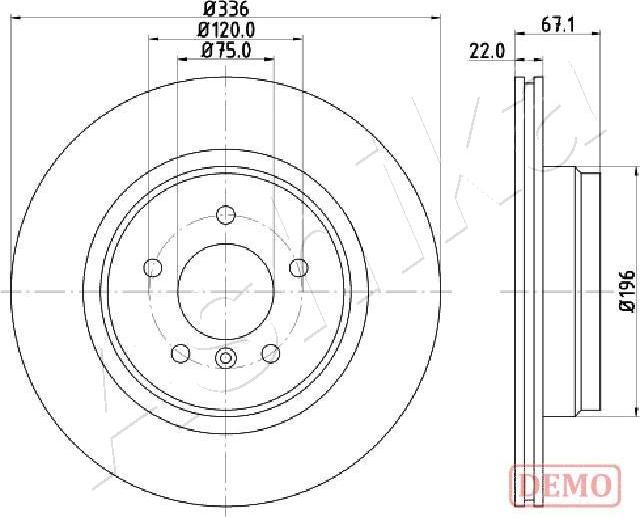 Ashika 61-00-0114C - Тормозной диск autospares.lv