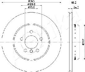 Ashika 61-00-0113 - Тормозной диск autospares.lv