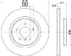 Ashika 61-00-0112 - Тормозной диск autospares.lv