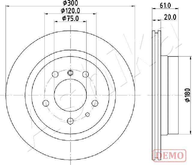 Ashika 61-00-011C - Тормозной диск autospares.lv