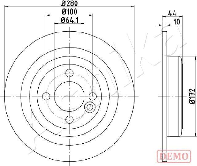 Ashika 61-00-0135C - Тормозной диск autospares.lv