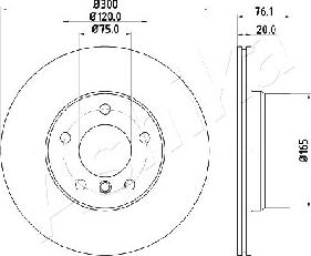 Ashika 61-00-0135 - Тормозной диск autospares.lv