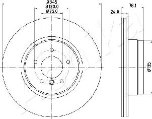 Ashika 61-00-0130 - Тормозной диск autospares.lv