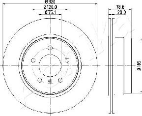 Ashika 61-00-0129 - Тормозной диск autospares.lv