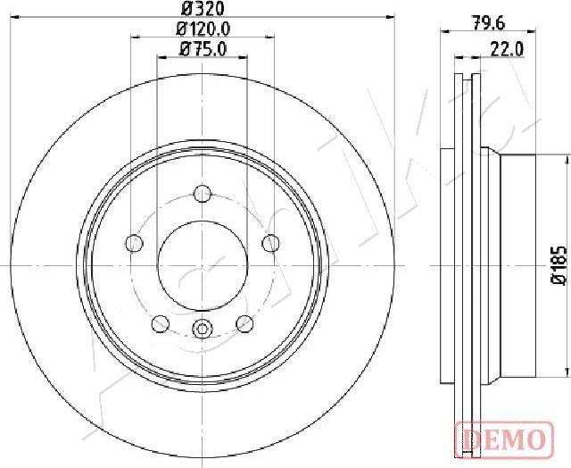 Ashika 61-00-0128C - Тормозной диск autospares.lv