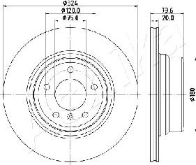 Ashika 61-00-0128 - Тормозной диск autospares.lv