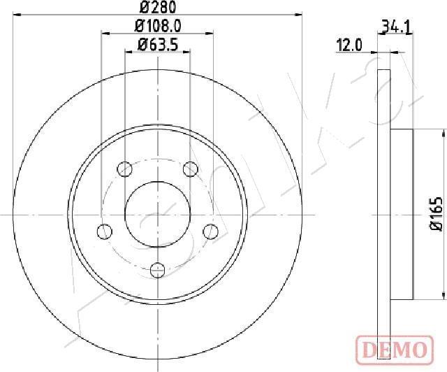 Ashika 61-00-0309C - Тормозной диск autospares.lv