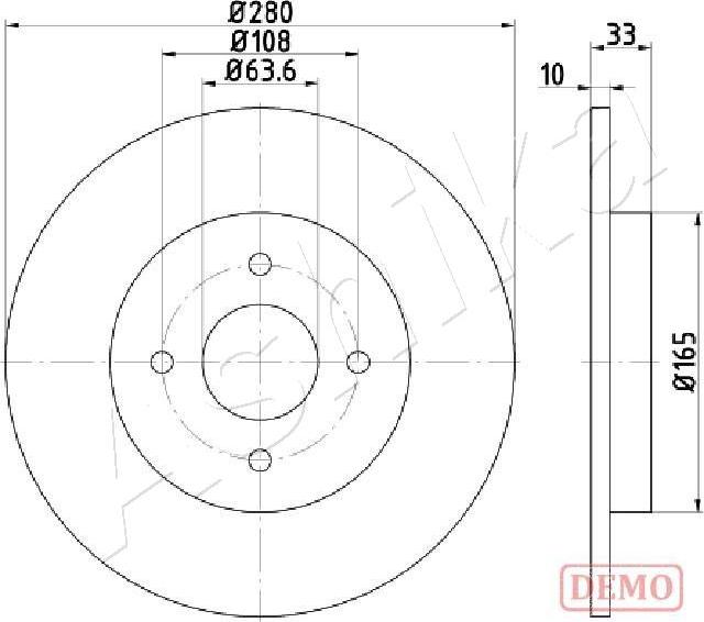 Ashika 61-00-0304C - Тормозной диск autospares.lv