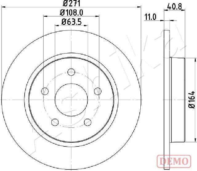 Ashika 61-00-0305C - Тормозной диск autospares.lv