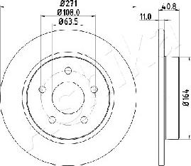 Ashika 61-00-0305 - Тормозной диск autospares.lv