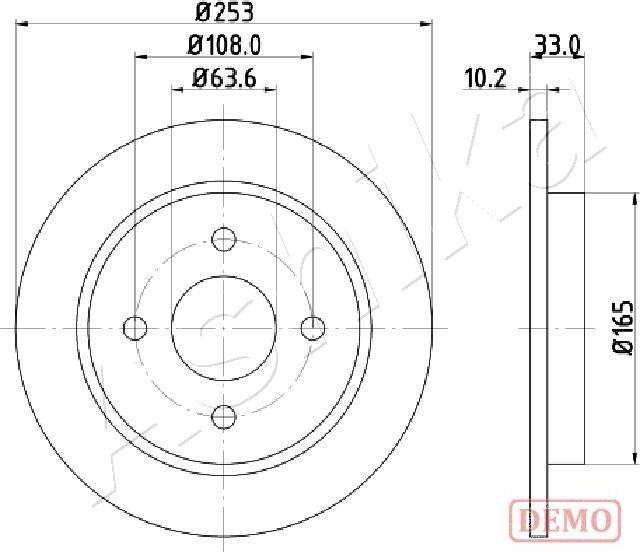 Ashika 61-00-0303C - Тормозной диск autospares.lv