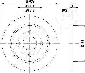 Ashika 61-00-0303 - Тормозной диск autospares.lv