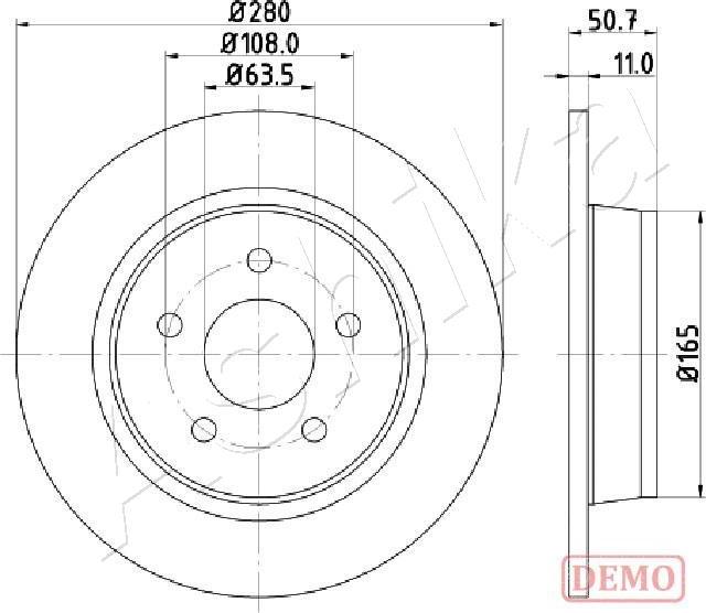 Ashika 61-00-0302C - Тормозной диск autospares.lv