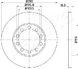 Ashika 61-00-0314 - Тормозной диск autospares.lv