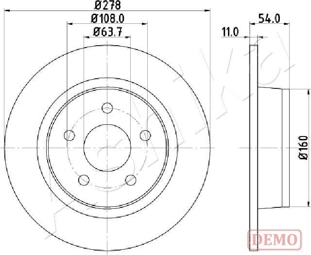 Ashika 61-00-0311C - Тормозной диск autospares.lv