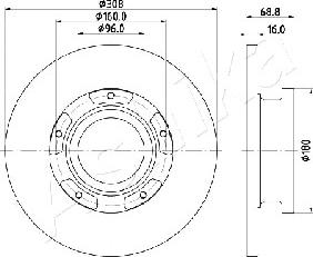 Ashika 61-00-0312 - Тормозной диск autospares.lv