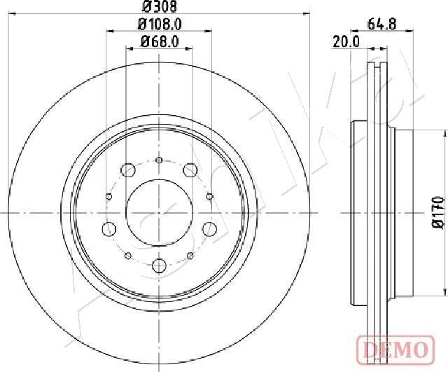 Ashika 61-00-0326C - Тормозной диск autospares.lv