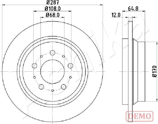 Ashika 61-00-0321C - Тормозной диск autospares.lv