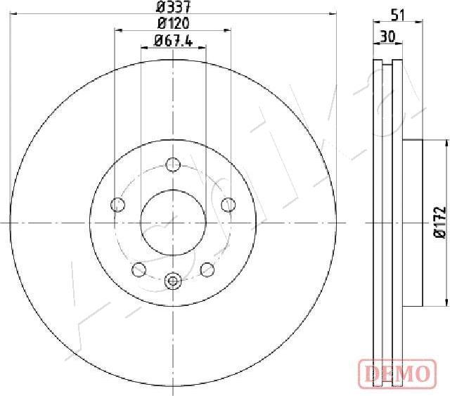 Ashika 61-00-0323C - Тормозной диск autospares.lv