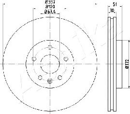 Ashika 61-00-0323 - Тормозной диск autospares.lv