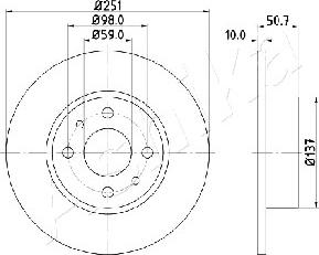 Ashika 61-00-0206 - Тормозной диск autospares.lv