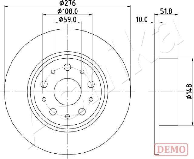 Ashika 61-00-0207C - Тормозной диск autospares.lv