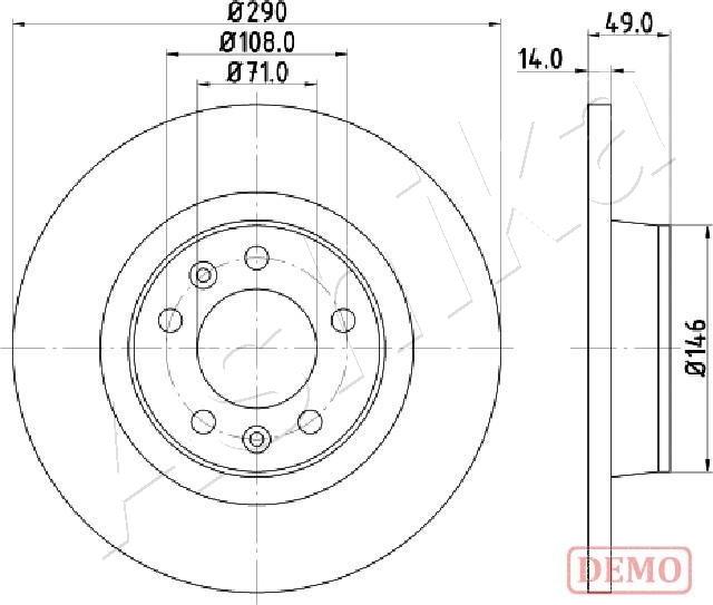 Ashika 61-00-0219C - Тормозной диск autospares.lv