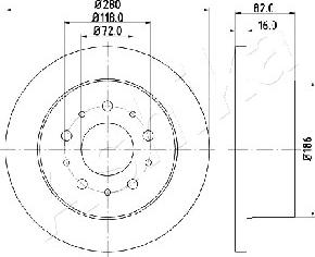 Ashika 61-00-0216 - Тормозной диск autospares.lv