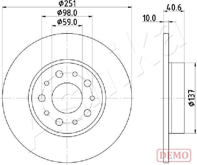 Ashika 61-00-0211C - Тормозной диск autospares.lv