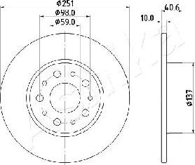 Ashika 61-00-0211 - Тормозной диск autospares.lv