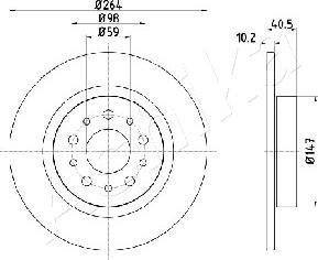 Ashika 61-00-0212 - Тормозной диск autospares.lv