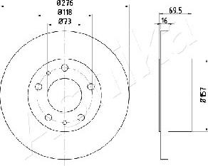 Ashika 61-00-0223 - Тормозной диск autospares.lv