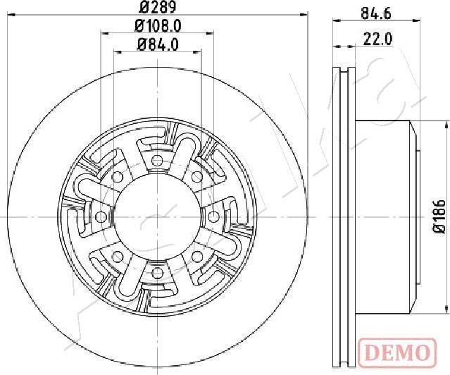 Ashika 61-00-0222C - Тормозной диск autospares.lv
