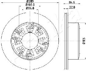Ashika 61-00-0222 - Тормозной диск autospares.lv