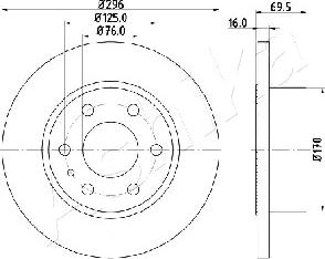 Ashika 61-00-0227 - Тормозной диск autospares.lv