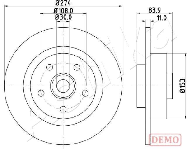 Ashika 61-00-0704C - Тормозной диск autospares.lv