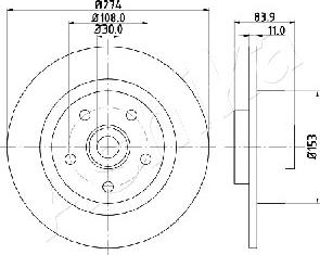 Ashika 61-00-0704 - Тормозной диск autospares.lv