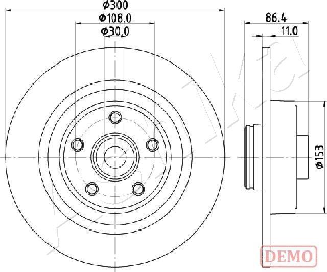 Ashika 61-00-0702C - Тормозной диск autospares.lv