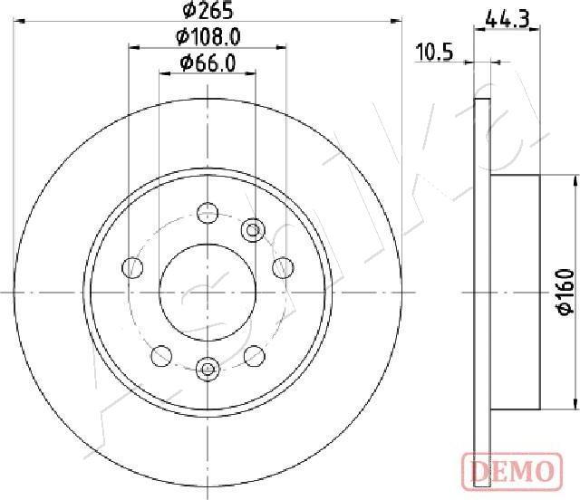 Ashika 61-00-0707C - Тормозной диск autospares.lv