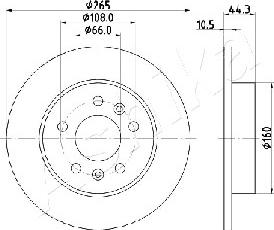 Ashika 61-00-0707 - Тормозной диск autospares.lv