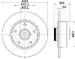 Ashika 61-00-0713 - Тормозной диск autospares.lv