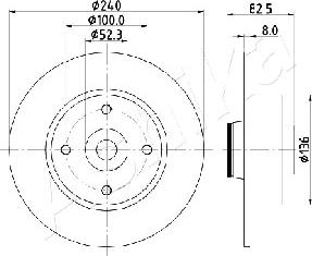 Ashika 61-00-0712 - Тормозной диск autospares.lv