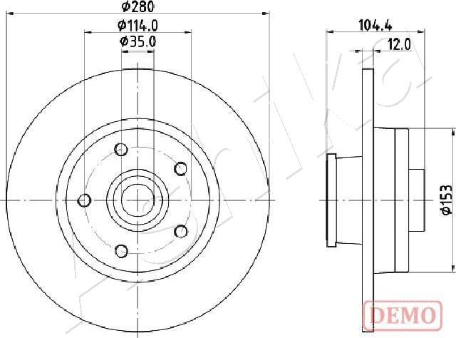 Ashika 61-01-132C - Тормозной диск autospares.lv