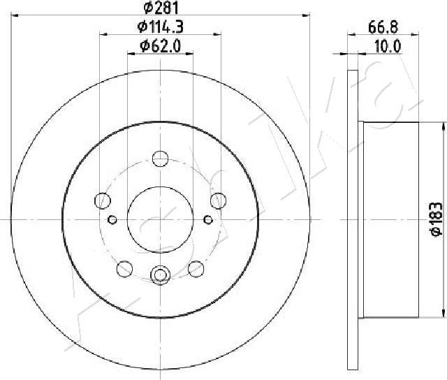 Ashika 61-02-256C - Тормозной диск autospares.lv